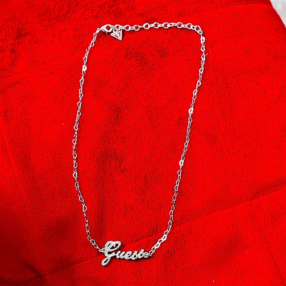 Guess necklace with the crystal Guess logo